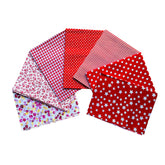CraftsFabrics Printed Cotton Fat Quarters Fabrics, Pack of 7, Red & White Patterns